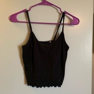 Black pacsun ruffled crop top